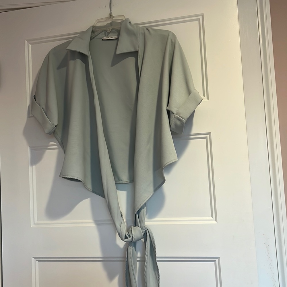 South Moon Under Blue Wrap Blouse
